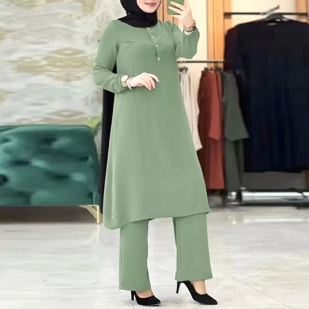 Wholesaler Eid Best Abaya Women Muslim Dress Turkey 2023 Two Piece Set Women Clothing Abaya Arabic Muslim