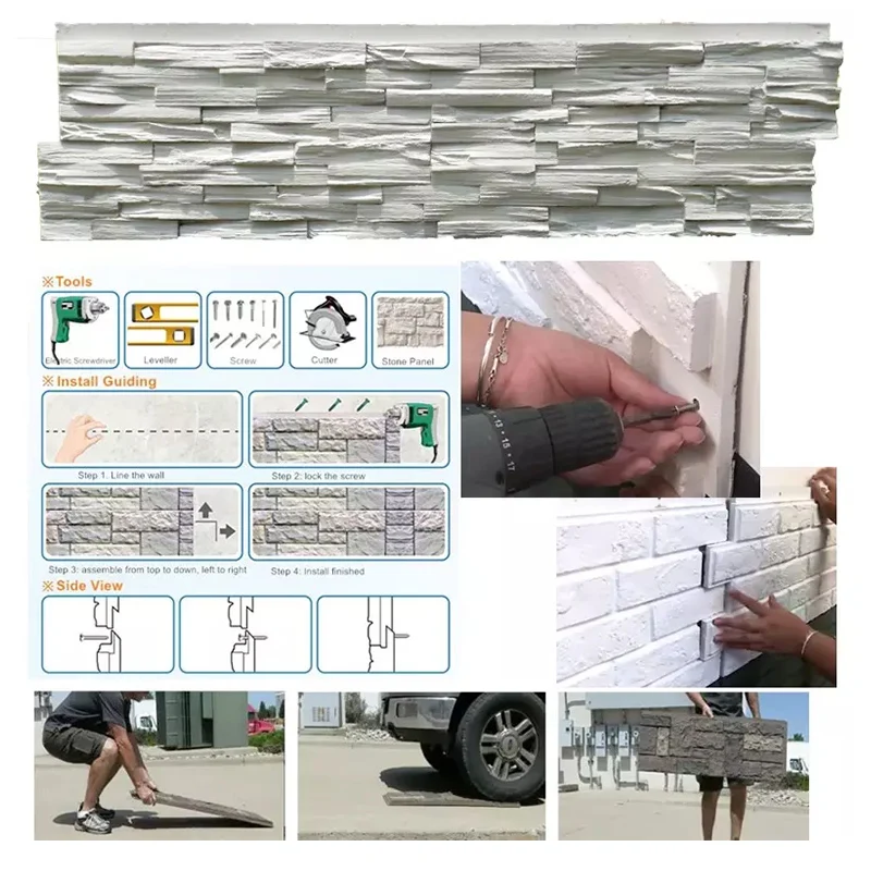 Polyurethane Beauty Cheap Decorative Wall Panel PU cultural stone wall panel stone trim for house wall