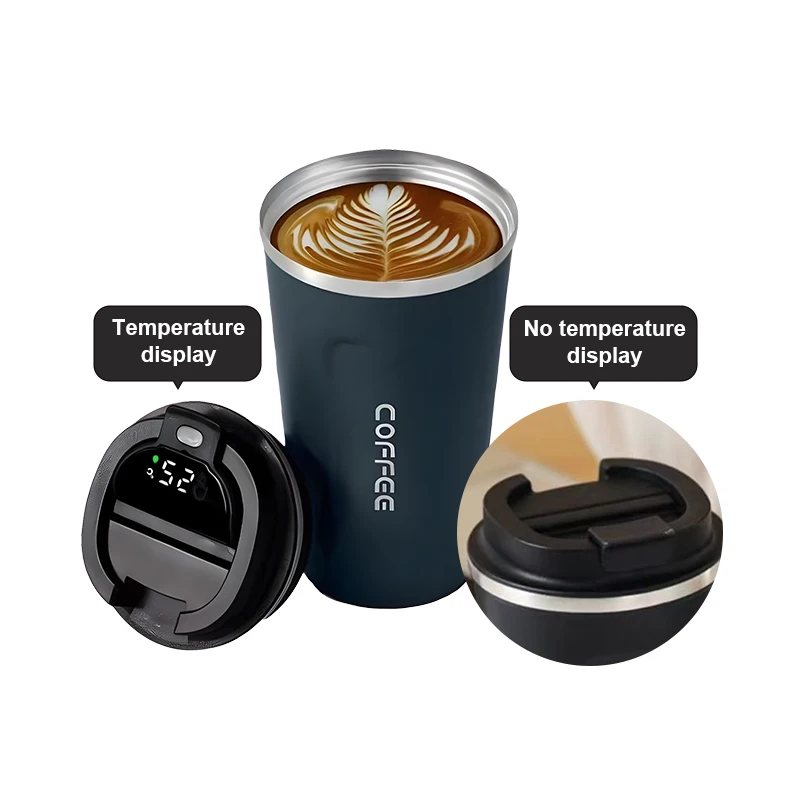 Outdoor Simple Portable 304 Vacuum Stainless Steel Thermos Intelligent Temperature Display Drinking Water Bottle Cup