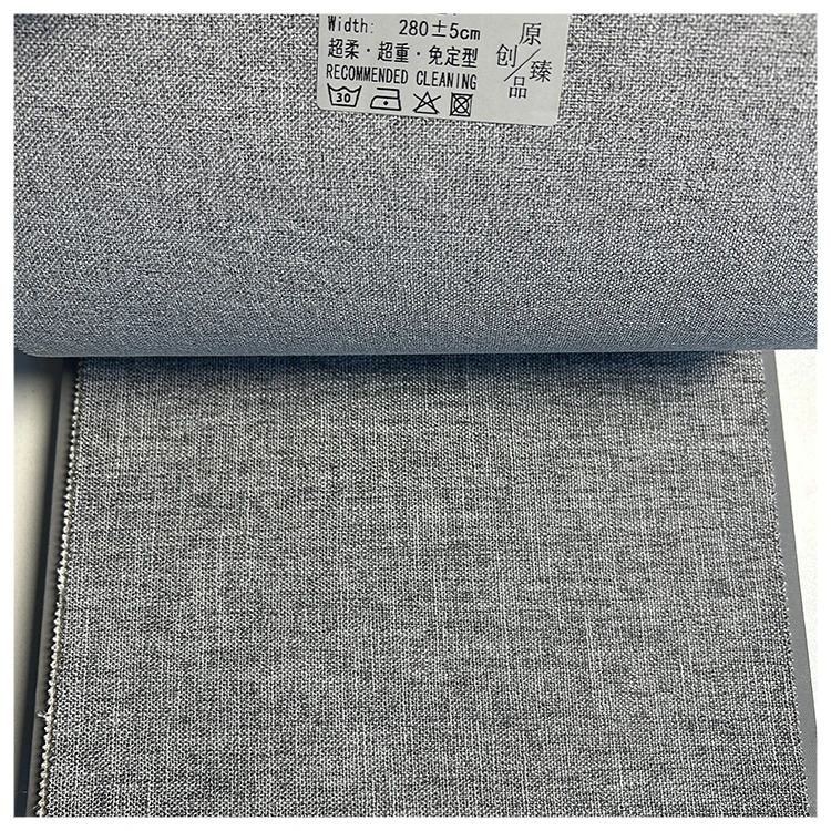Luxury Linen 100% Shading Blackout Coated Hotel Curtain Fabrics Easy Care Curtain Materials China