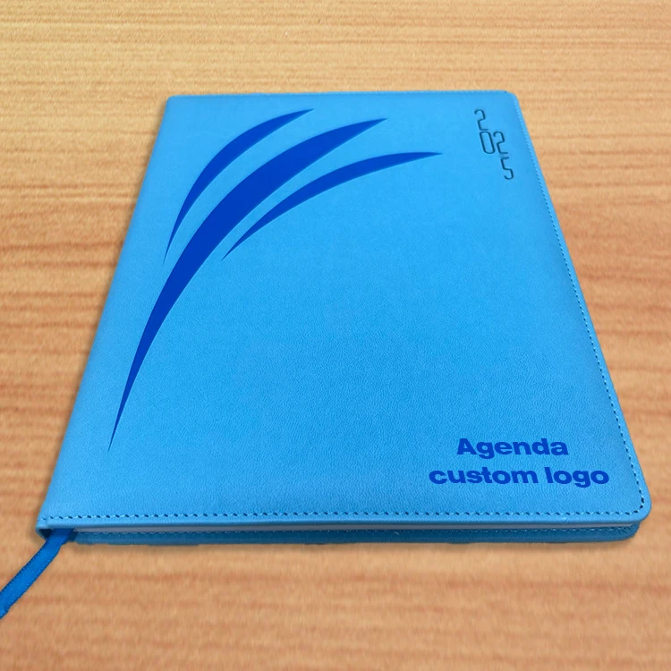 2025 high quality a4 pu leather cover planning personalized journalier customize paper agenda