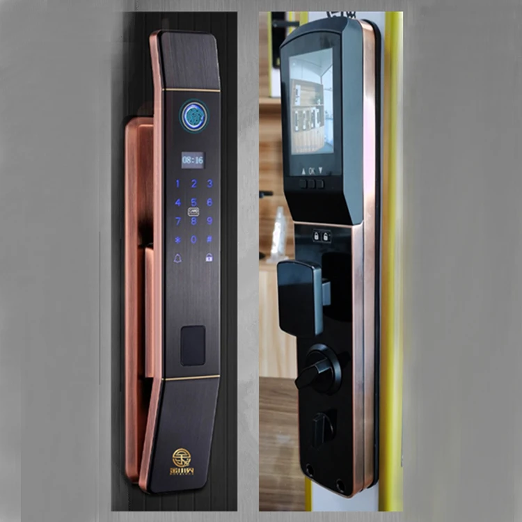 wholesale oem outdoor password electronic audio fingerprint gate smart digital door lock with camera
