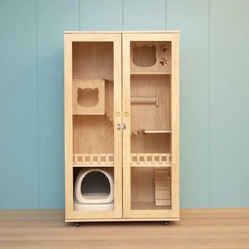 Luxury wooden cat house large cat bed  cat hous indoors