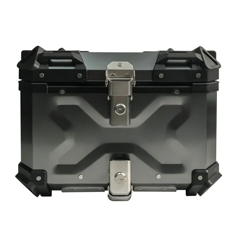 45L Titanium gray top box gold motorcycle low moq fiber glass rear box with mount wick food pizza delivery top box