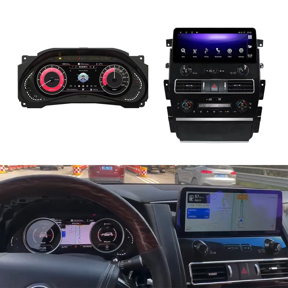 Krando Tesla Android Car Radio digital cluster set For Infiniti QX80 Nissan Patrol y62 2010 - 2018 with mirror link function