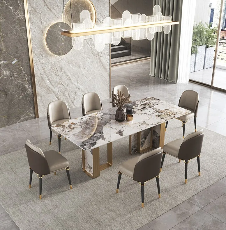 2025 nordic dining chinese tea dinning dining table set modern marble 4 seater dinning tables and chairs