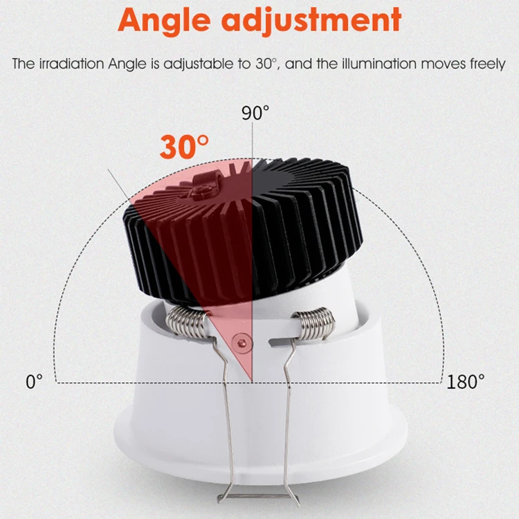 Ushine High Quality Antiglare Design Aluminum 7W 12W 20W 35W Ceiling Recessed COB LED Downlight