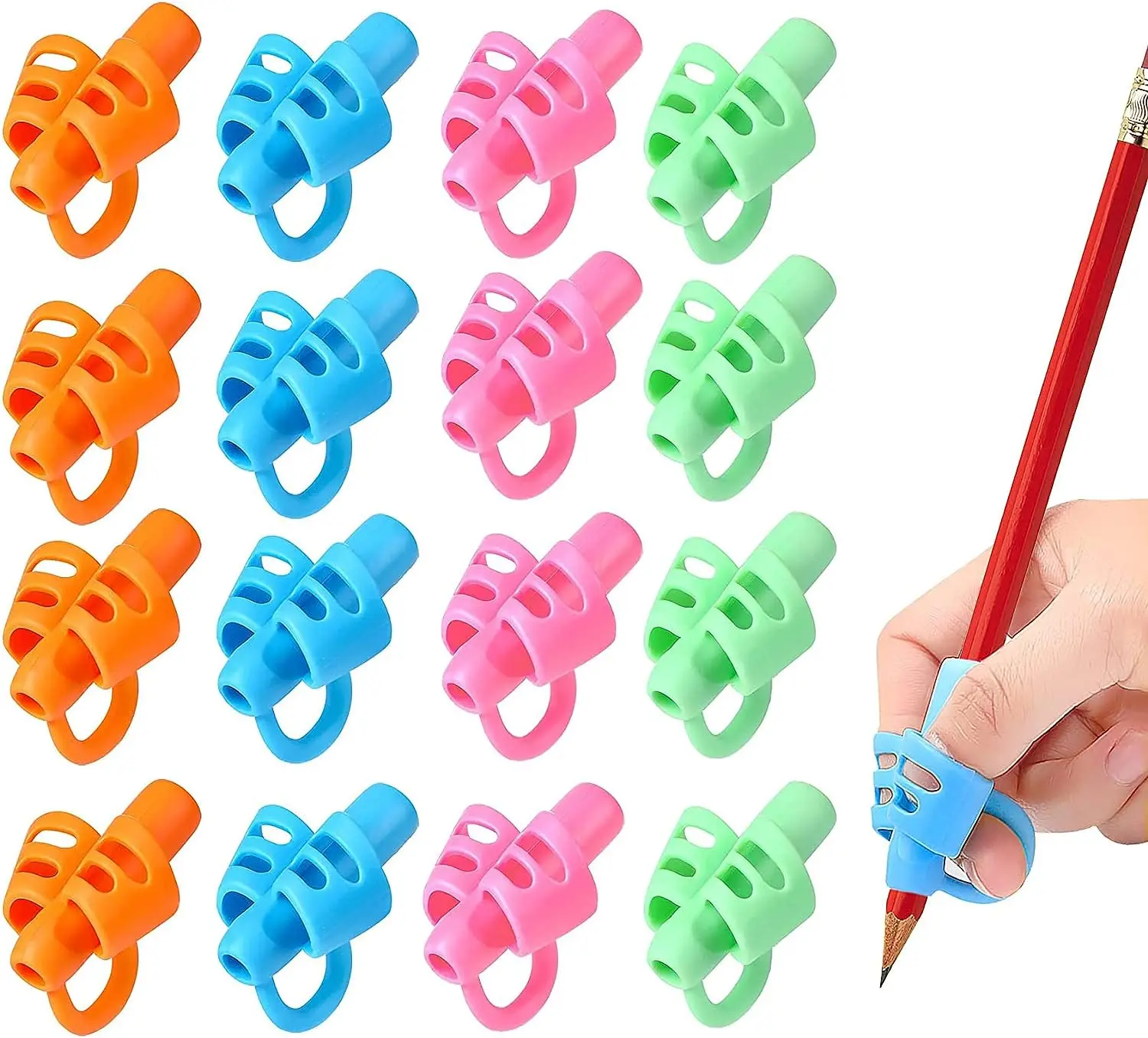 Cute Owl Pencil Silicone Sleeve Student Children Promotion Stationery Gifts Ergonomic Colorful Pencil Grip Set Lead Accepted 4CM