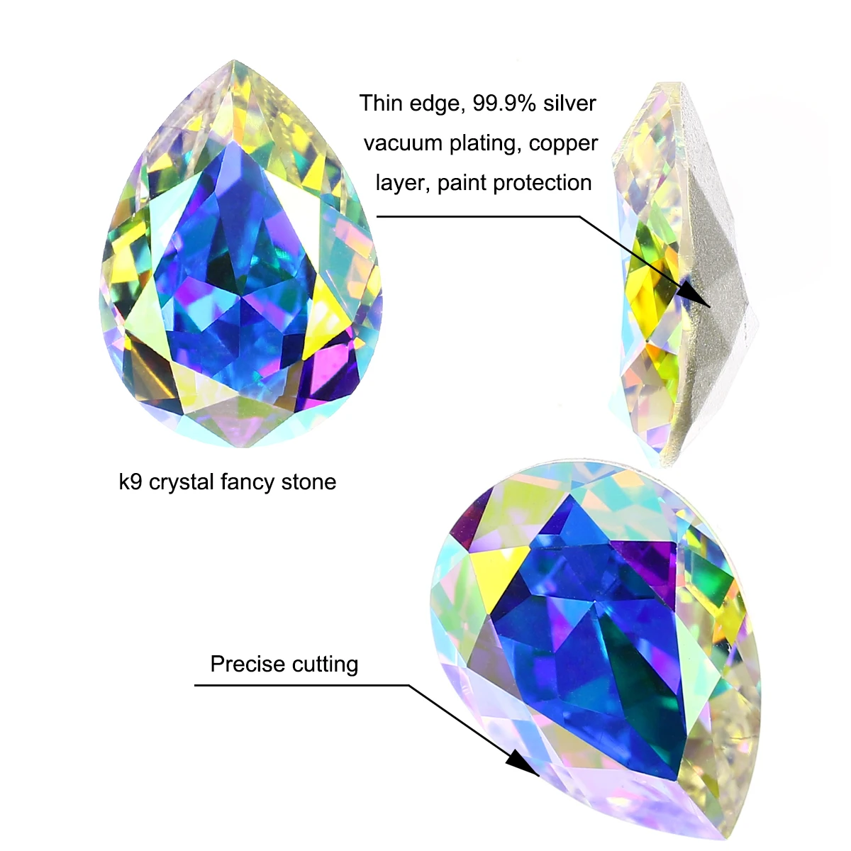 Factory Wholesale Price Drop crystal AB FANCY STONE  K9 Point Back rhinestone For jewelry making