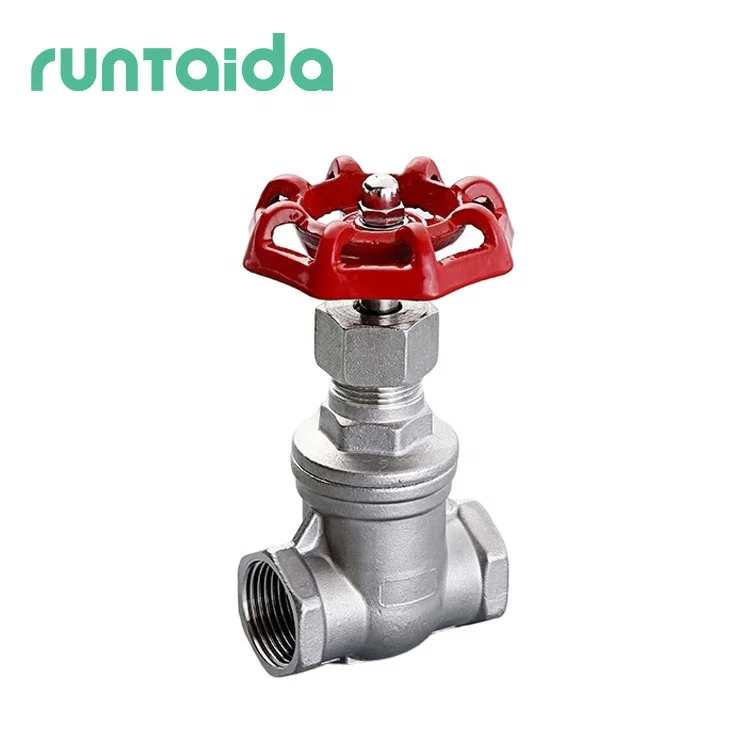 DIN 3inch 4 inch handwheel operated ss316 stainless steel screw threaded gate valve