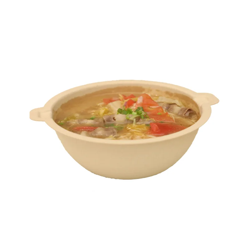 Пищевой класс, экологически чистые одноразовые миски для горячего супа, упаковка для дома, ресторана, отеля