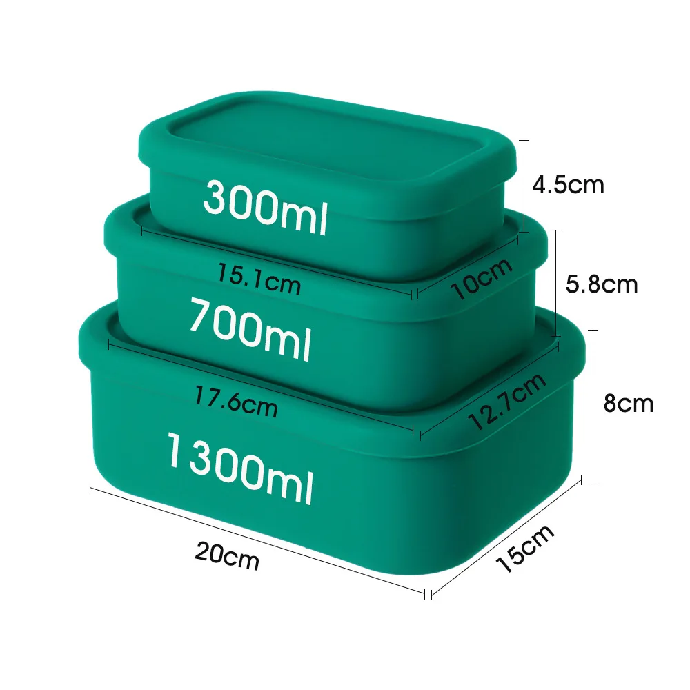 Silicon Folding Snack Enfants Box Bpa Free Kitchen Insulated Silicone Storage Food Kids Bento Lunch Box Set