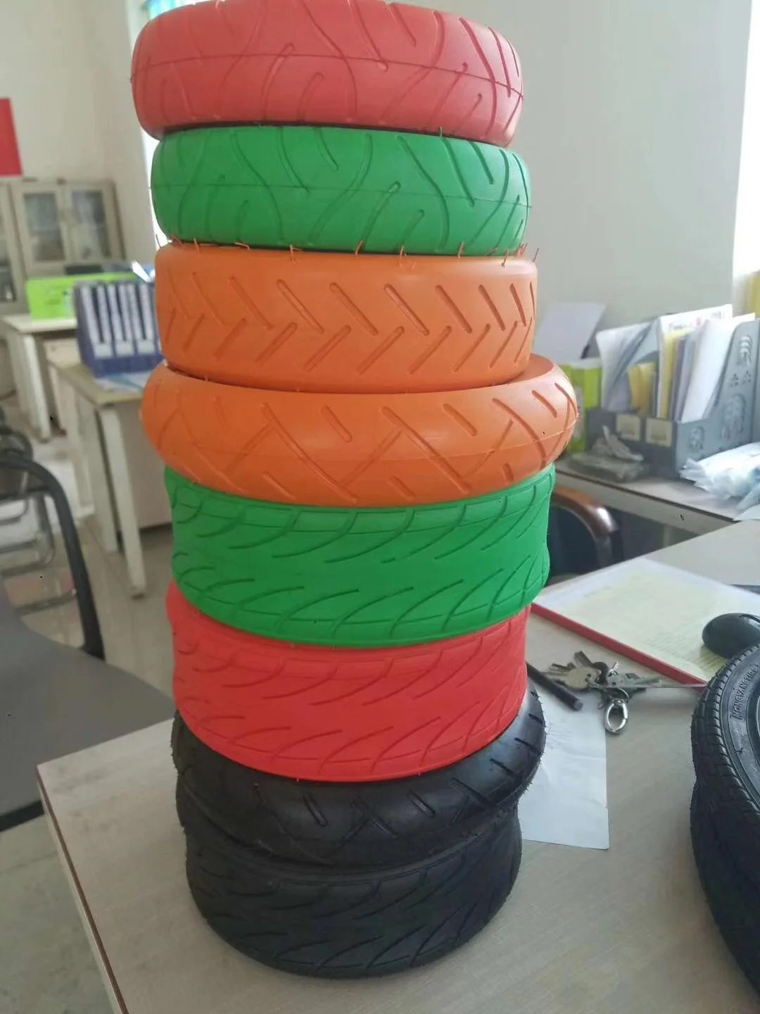wholesale spare parts and accessories bicycle tire rubber tube stroller use red color 14 10x3 inch scooter tire