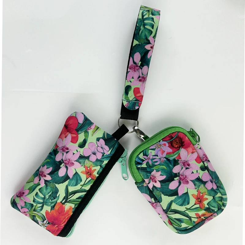 High Quality Small Keychain Accessories Wallet Dual Pouch Portable Detachable Coin Purse Card Holder