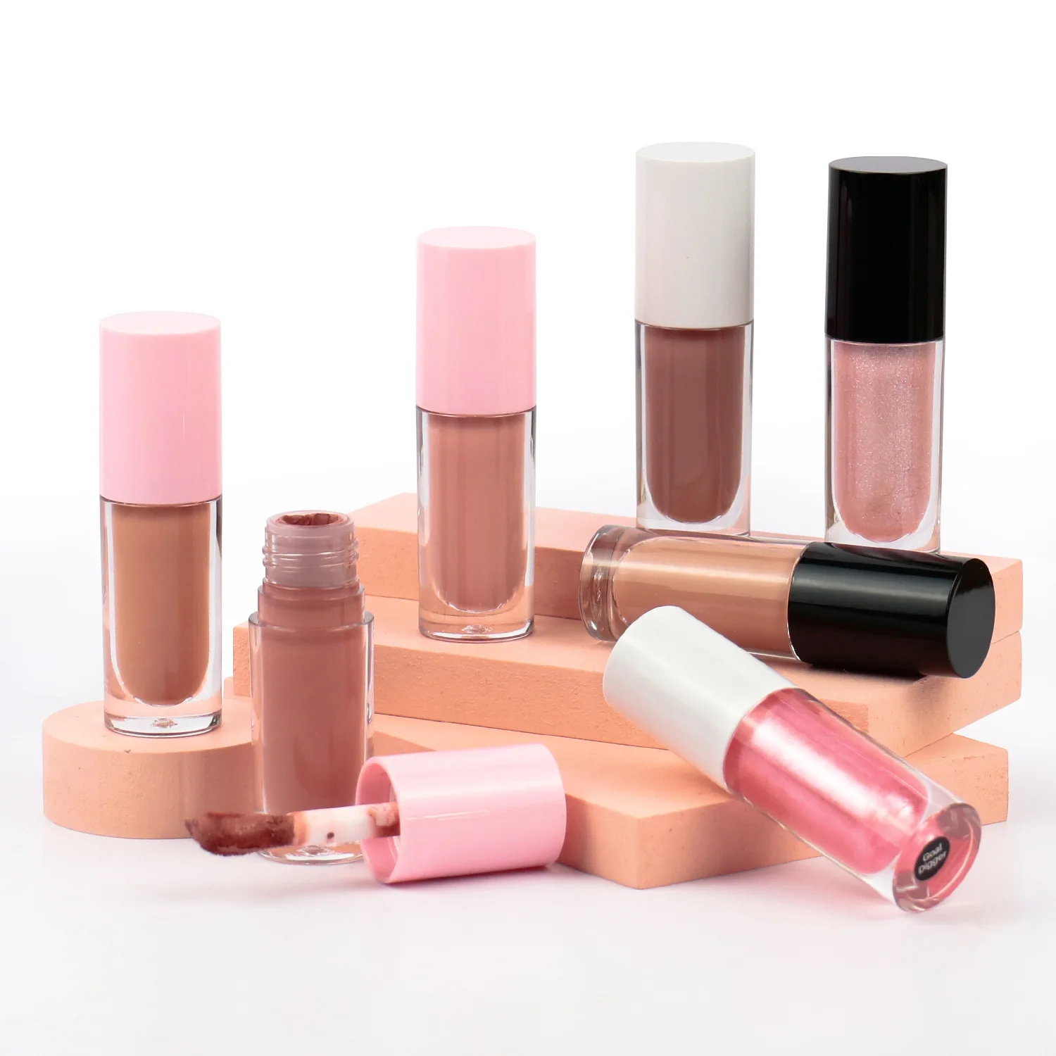 130 Color Shinny Lip Gloss square Tubes Pearl Lipstick Customized Makeup Make Your Own Waterproof Matte Lipstick Private Label