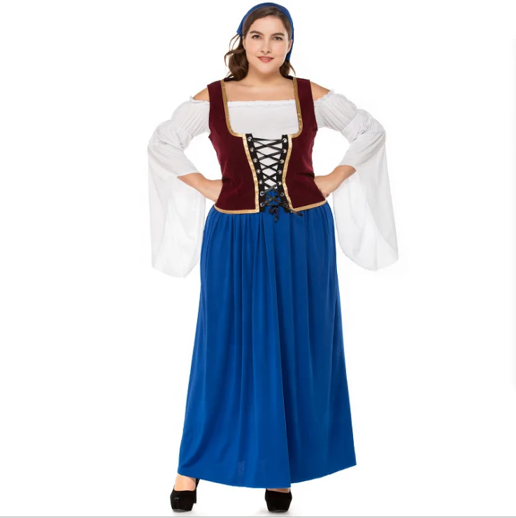 Spot Halloween Costume Adult Pirate Cosplay Fat Beer Plus Size Women Clothing