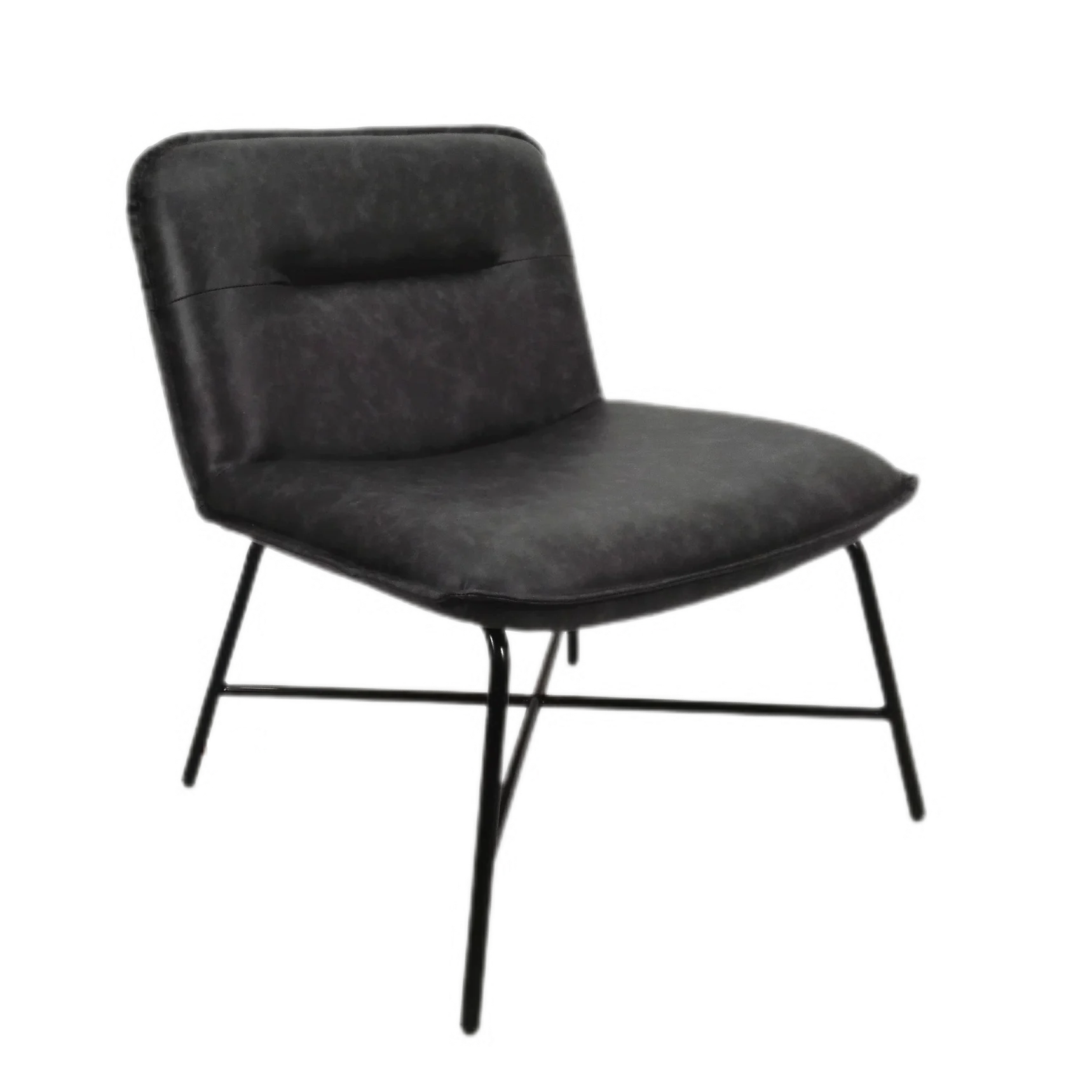 Furniture manufacturers genuine leather sofa chair design lounge metal legs modern pu leather dining chair