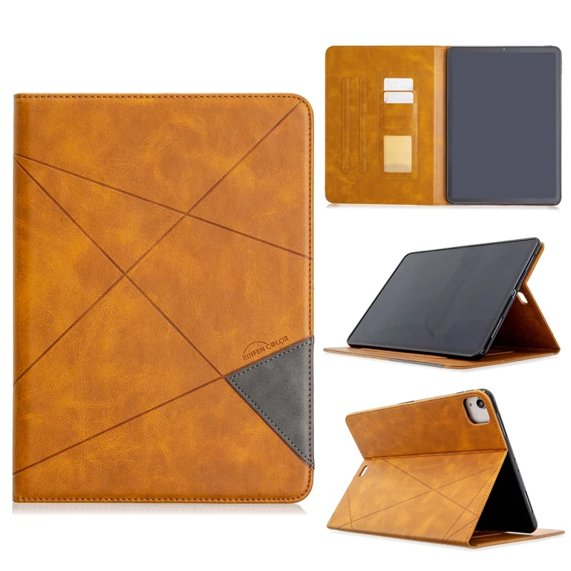 New arrival rhombus pattern with stand tpu+leather customized ipad  leather case For iPad Pro 12.9inch 2018/2020