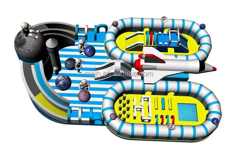 New design Inflatable air plane jumping bouncer castle spaceman theme fun city astronaut spaceflight amusement park for sale