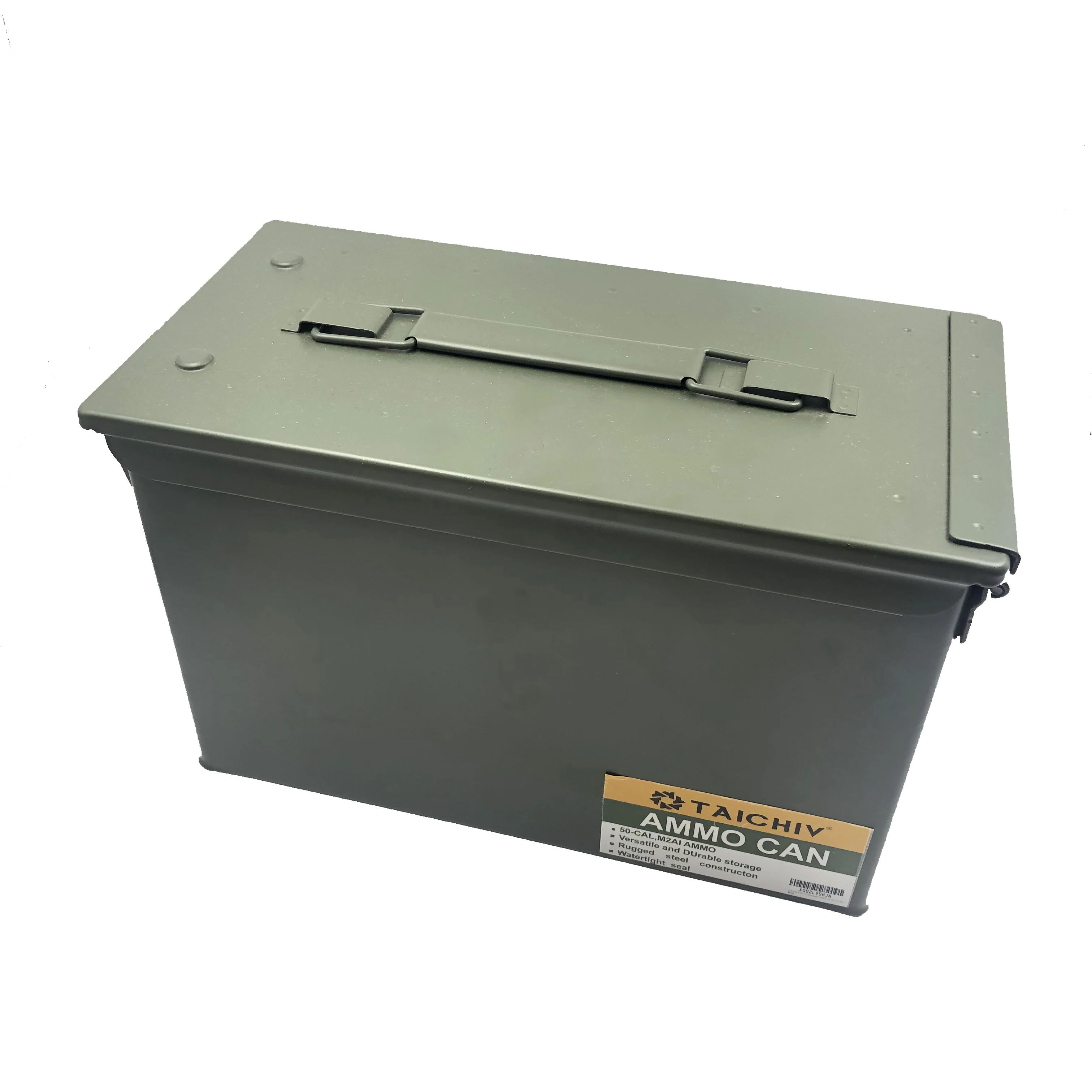 
TAICHIV Fortress Metal 50 Caliber Tactical Ammo Can 30Cal, Air Tight & Waterproof Box, Tamper Proof, Stackable Design 