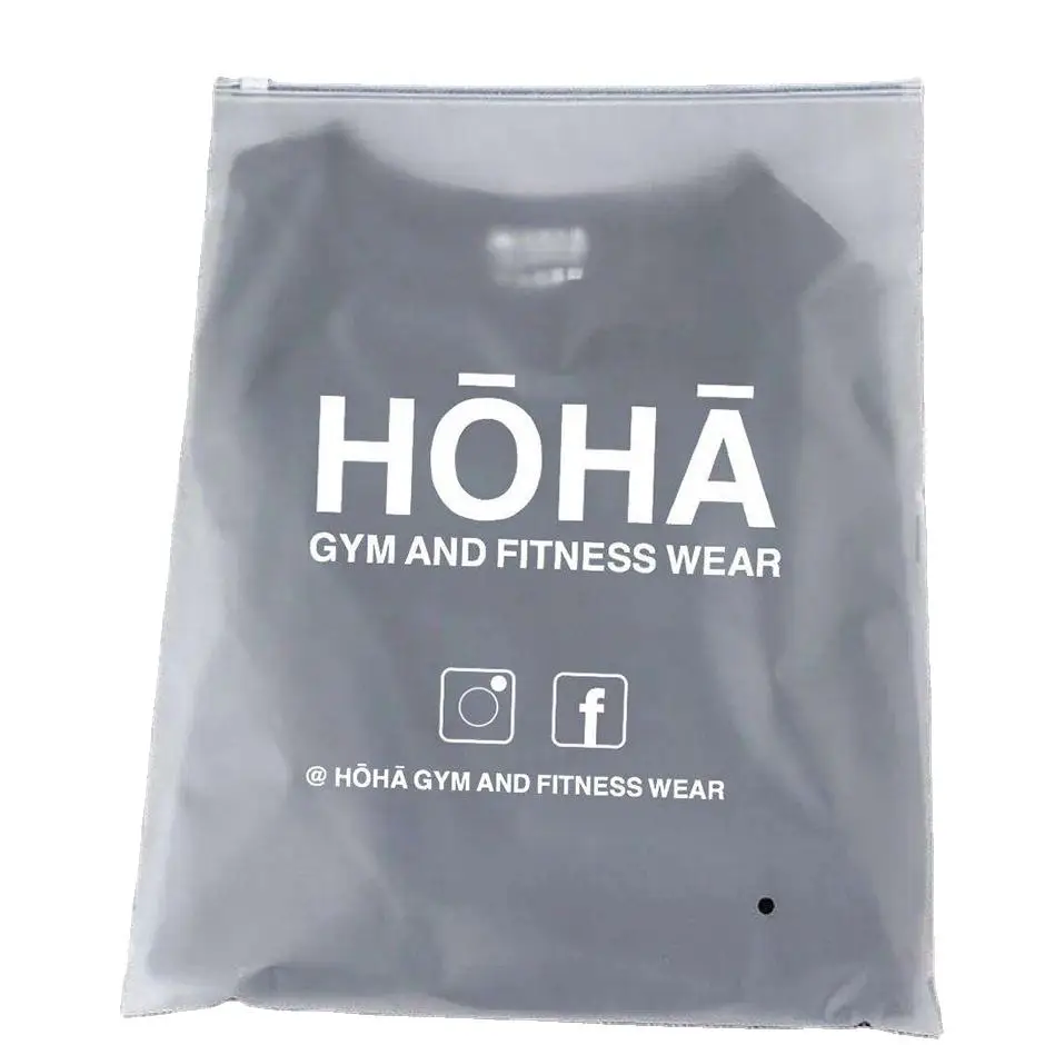 Waterproof durable Customized  clothes Frosted Zip Lock Clothing Packaging Plastic Bags With Logo printing