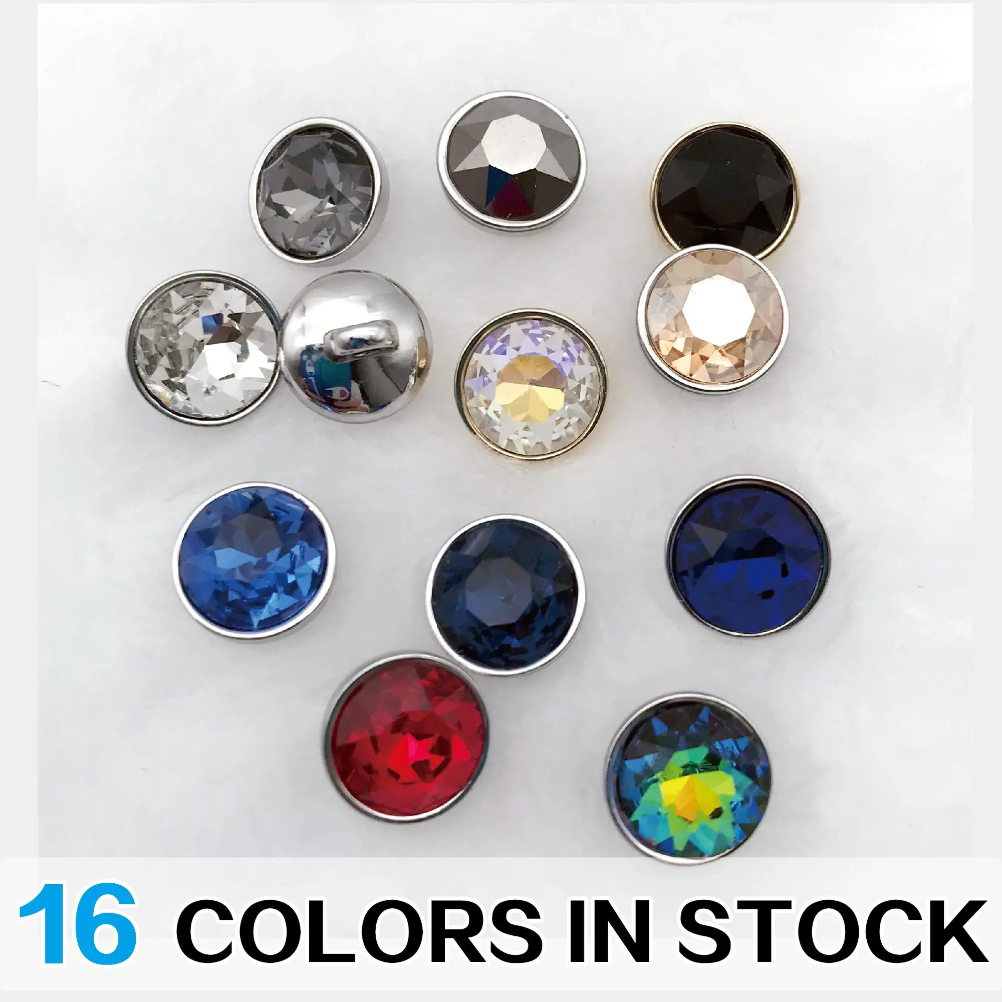 11.3mm Diamond shape rhinestone buttons with  setting for garments
