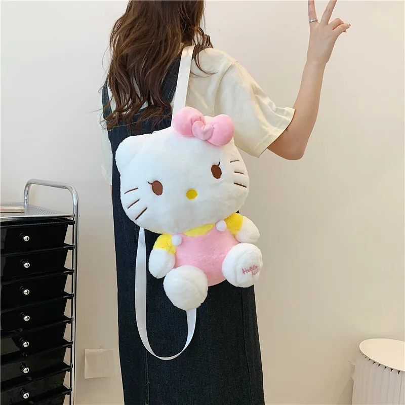 Новый мультяшный Kawaii Sanrioes набитый динозавр Hello Kt сумка на плечо рюкзак плюшевый Школьный Рюкзак Детские плюшевые сумки