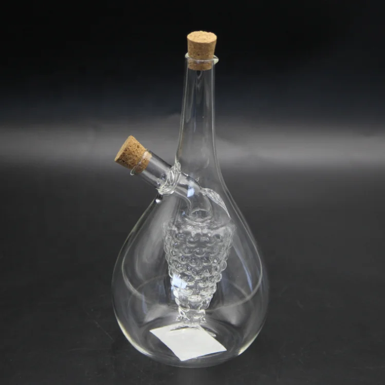 Wholesale handmade clear grape-shaped glass oil and vinegar bottle