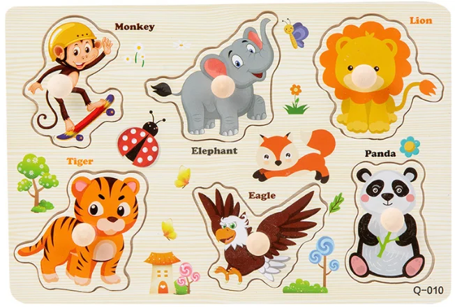 Children Baby Educational Toys Wooden Mushroom Nail Hand Grab Board Matching Puzzle Montessori Early Education Puzzle Board