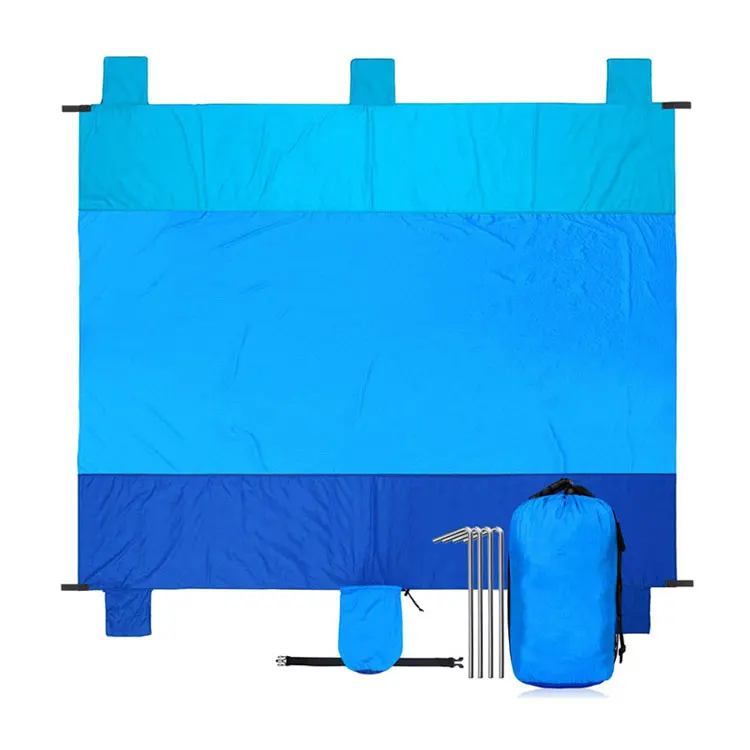 Quick drying lightweight camping mat sand free, outdoor waterproof sand proof beach blanket with pocket