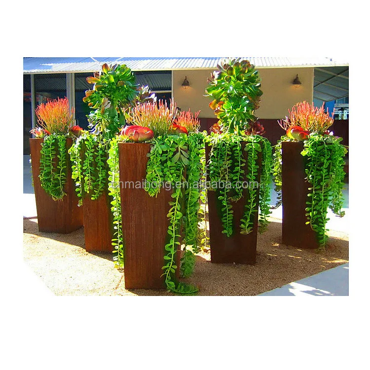 Laser Cut Outdoor Privacy Screen with Planter Box,Metal Privacy Panel, Raised Garden Bed