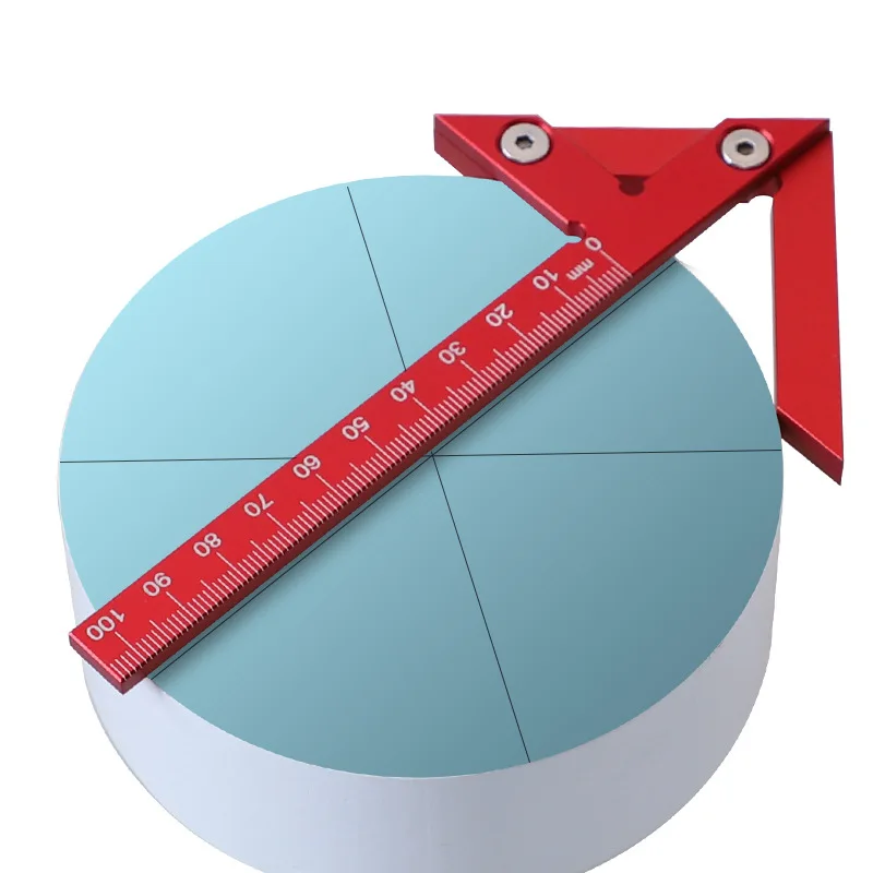 Woodworking Ruler 45 Degree Right Angle Lines Gauge Aluminum Alloy Square Protractor Circle Center Right Angle Scriber For Wood