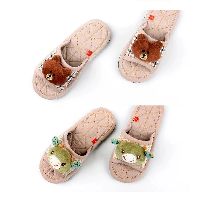 
Hot Sale High Quality Pure Cotton Texture Mute Skin-Friendly Child Slippers 