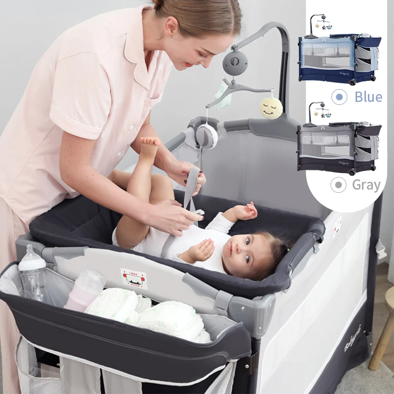 Indoor children playground New Born Newborn Infant Girl Boy foldable Soft portable Baby Sleeping Cot Bed playyard 2021