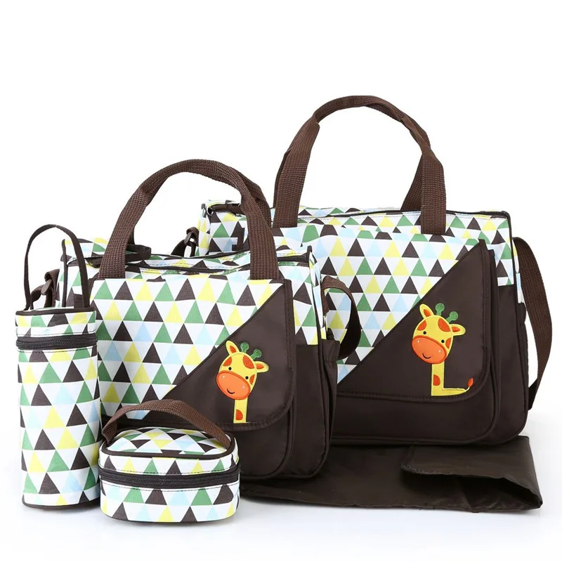 New fashion mummy bag five-piece adorable baby elephant mother and Baby Multi-functional large capacity one-shoulder cross