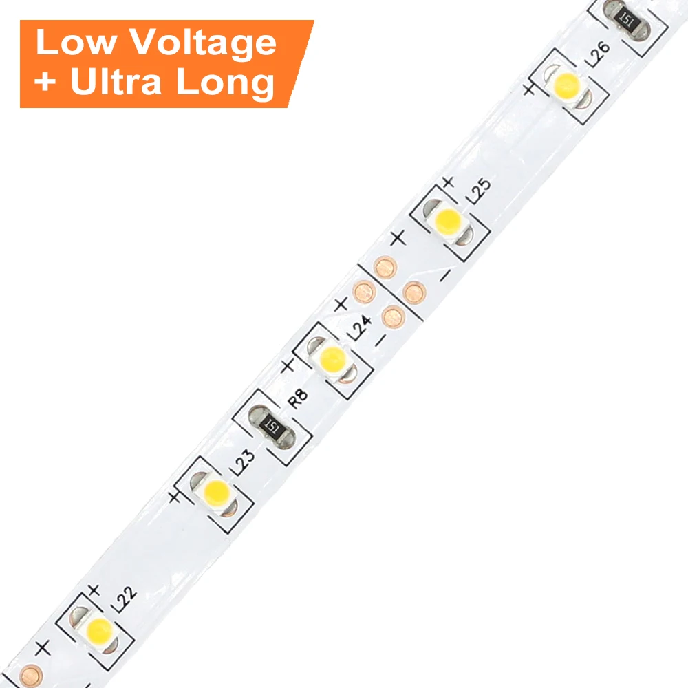 Ultra Long Low Voltage 24V 48V RGB Flexible 5050 2835 LED Strip 20m 30m 40m 50m 60m Light