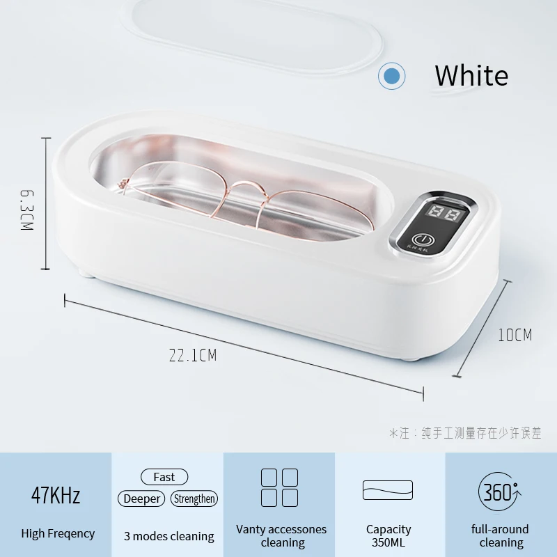 350ml ultrasonic Cleaner with 4 time Settings 47Khz Ultrasonic Cleaning Machine Household Ultrasonic Cleaners