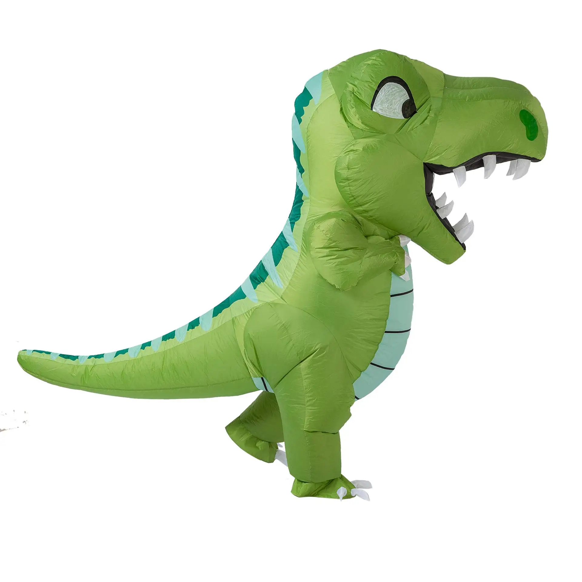 Adult Funny Big Dinosaur Green T- Rex Cosplay Blow-up Full Body Suit Halloween Carnival Party Inflatable Costume