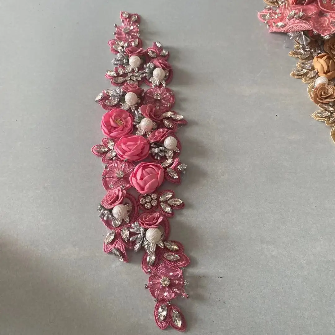 Garment Accessories Sewing Rhinestones Lace Patches Flower Lace Patches Lace Trim