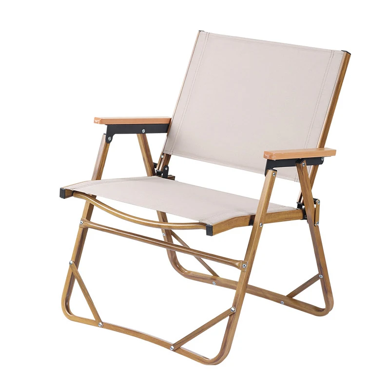 Adults Portable Wood Grain Aluminum Lawn Fishing Beach Foldable Low Chair Outdoor Camping Chairs Folding