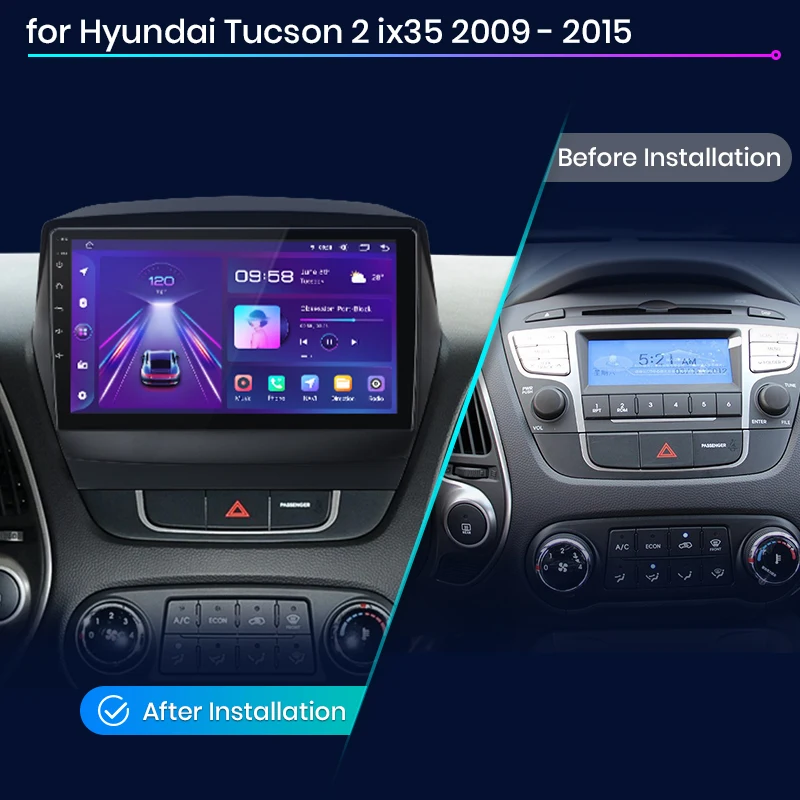 Junsun V1 EU Stock Wireless CarPlay Android Auto Navigation for Hyundai Tucson 2 2015-2018 Car Autoradio Multimedia Video