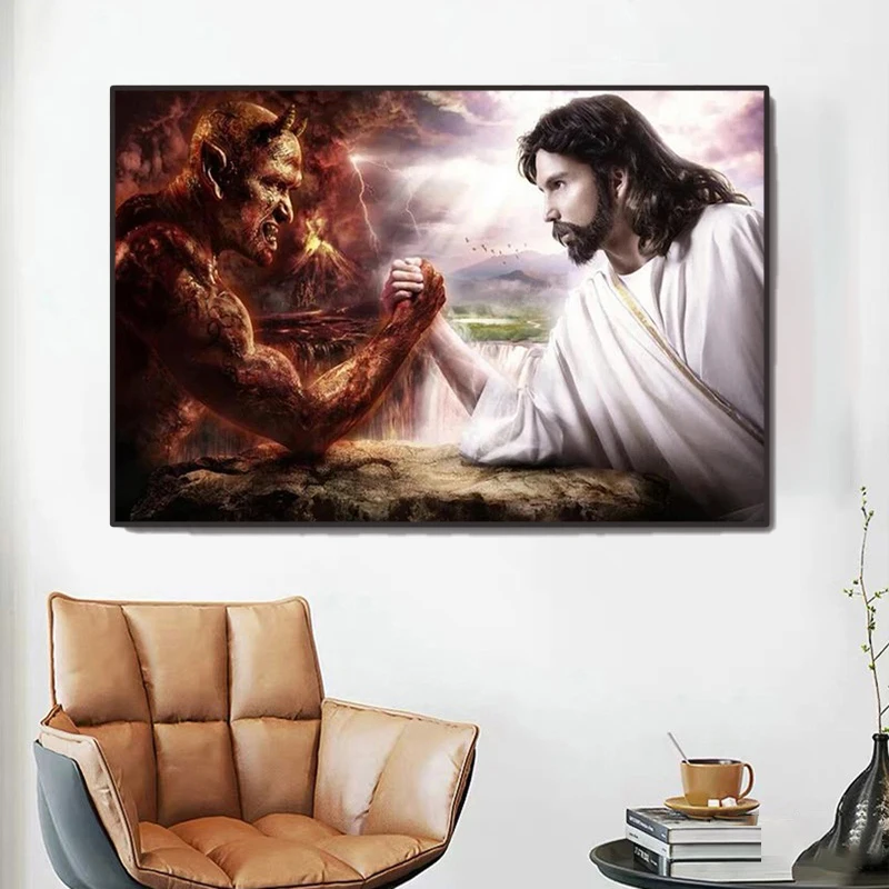 Huamiao New Jesus Christ Calming The Storms From Fear to Faith Poster Decorative Painting Crystal Porcelain Painting Wall Art