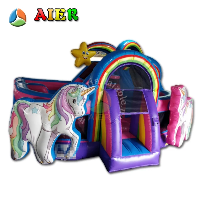Самые популярные надувные отказов замок/хорошее качество Единорог funland для детей