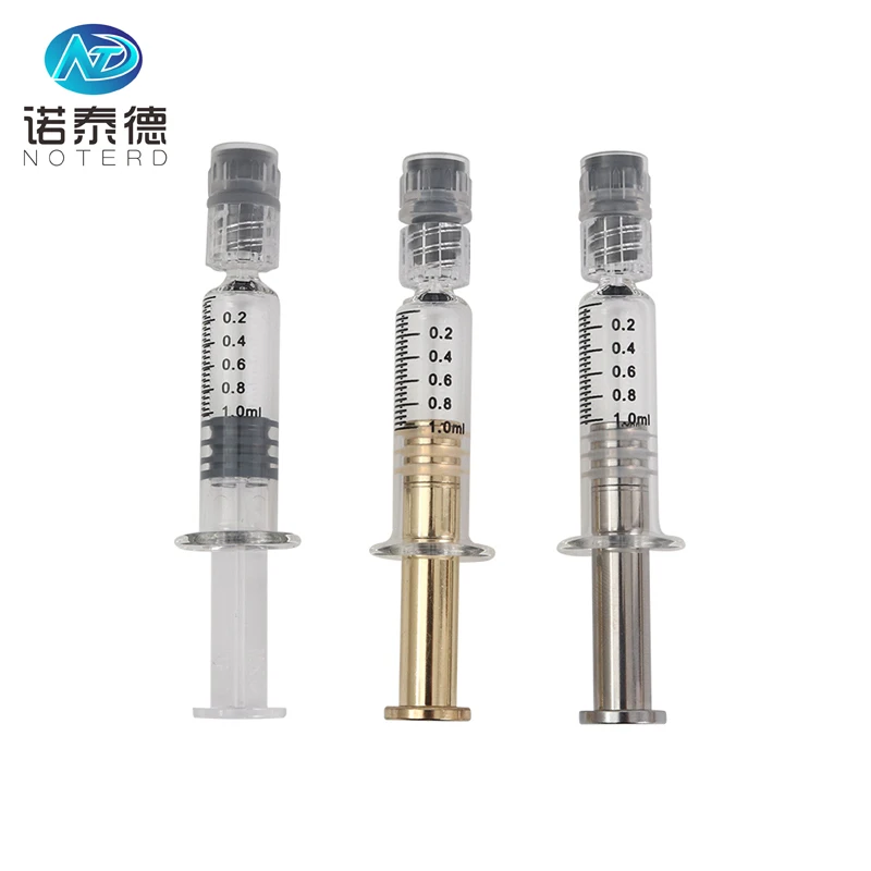 Hot sale 1 ml empty luer lock glass oil syringe packaging with CR paper box