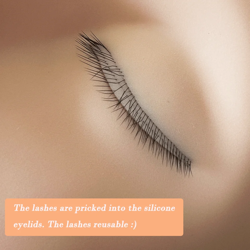Wholesale Eyelash Extension Kits Eyelash Extension Silicone Mannequin Model Head with 3 Layers Lash Training Practice Mannequin