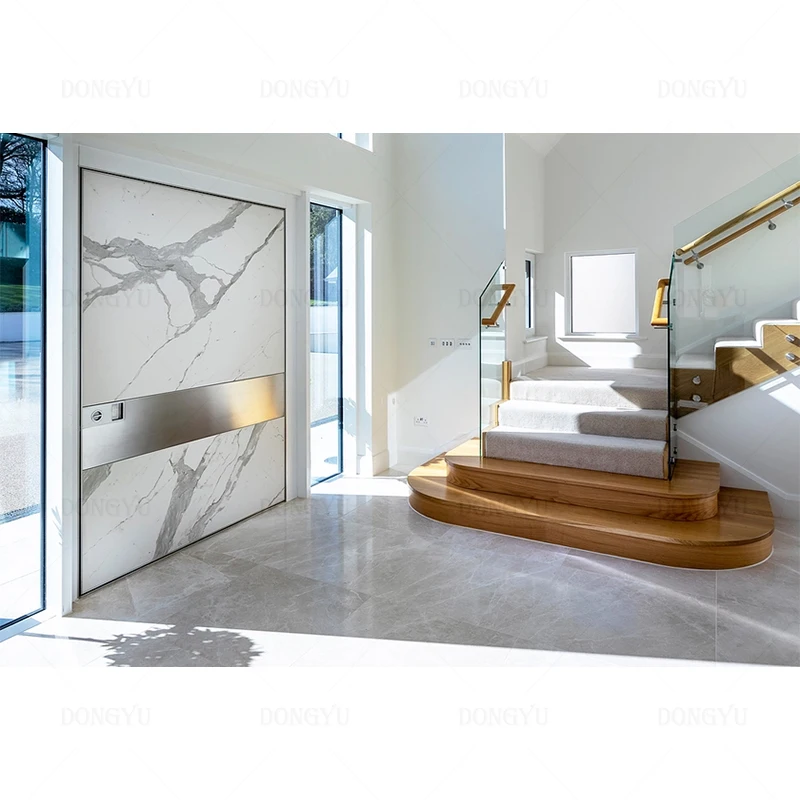 sound insulation cast aluminium home exterior entry popular security interior wood grain stainless steel pivot door