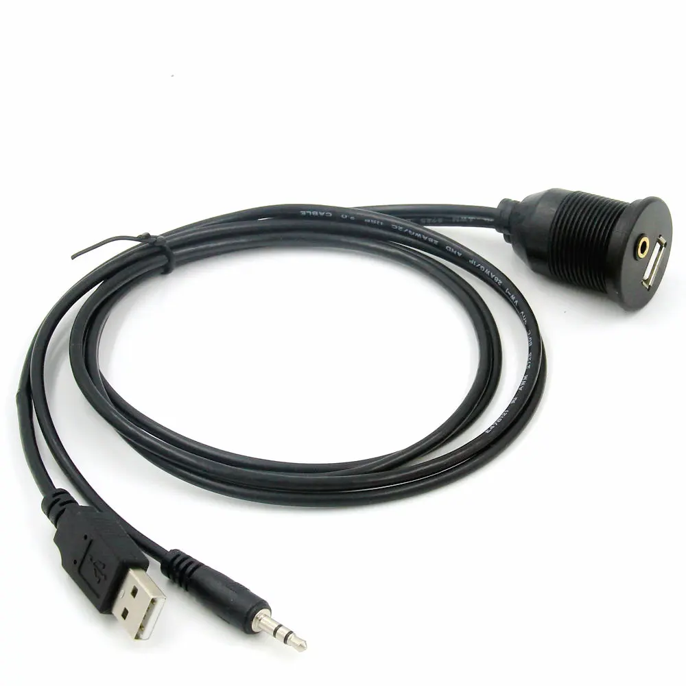 Wholesale Automotive Car Audio Cables USB 3.5mm AUX music input Socket Flush Mount Dashboard Cable for Car Marine Boat