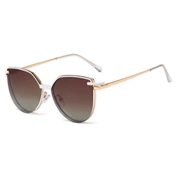 Newest Metal UV400 Polarized Cat Eye Blue Light Blocking Glasses Eyeglasses Frames Magnetic Clip On Sunglasses