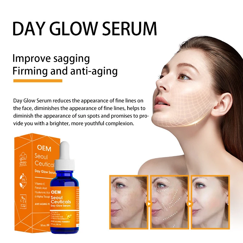 Wholesale Private Label Vitamin C Serum 30ml Seoul Ceuticals Day Glow Serum