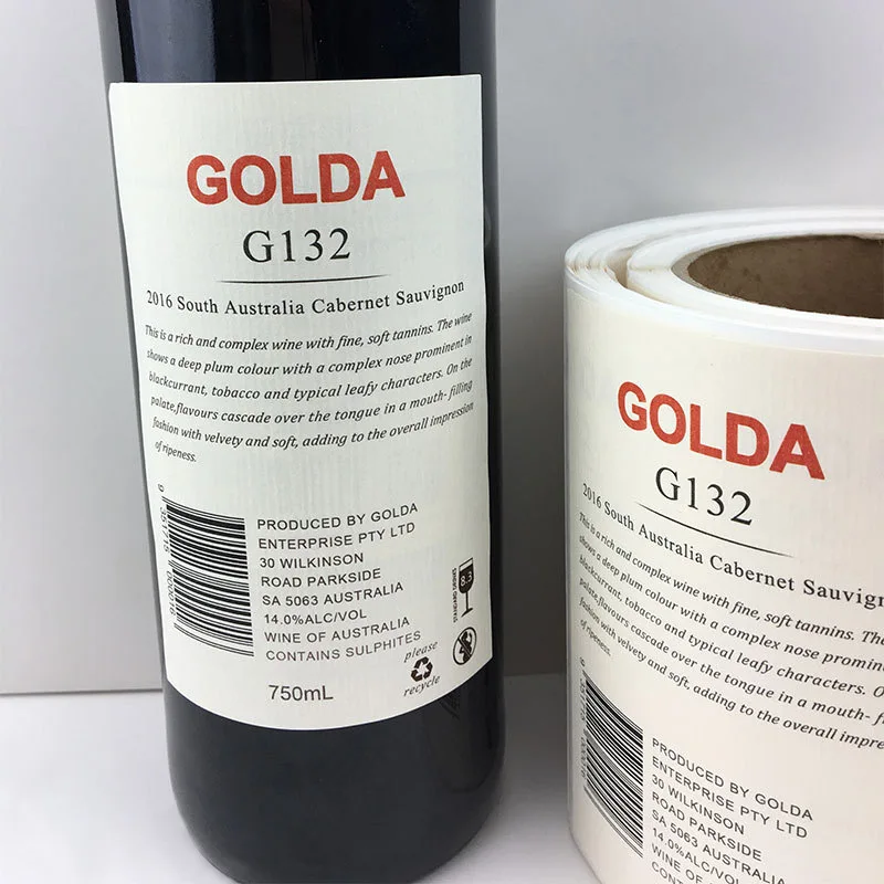 Wine Bottle Label Printing Paper Waterproof Beverage Adhesive Sticker Beer Labels Free Design Customized Juice Bottle Datang